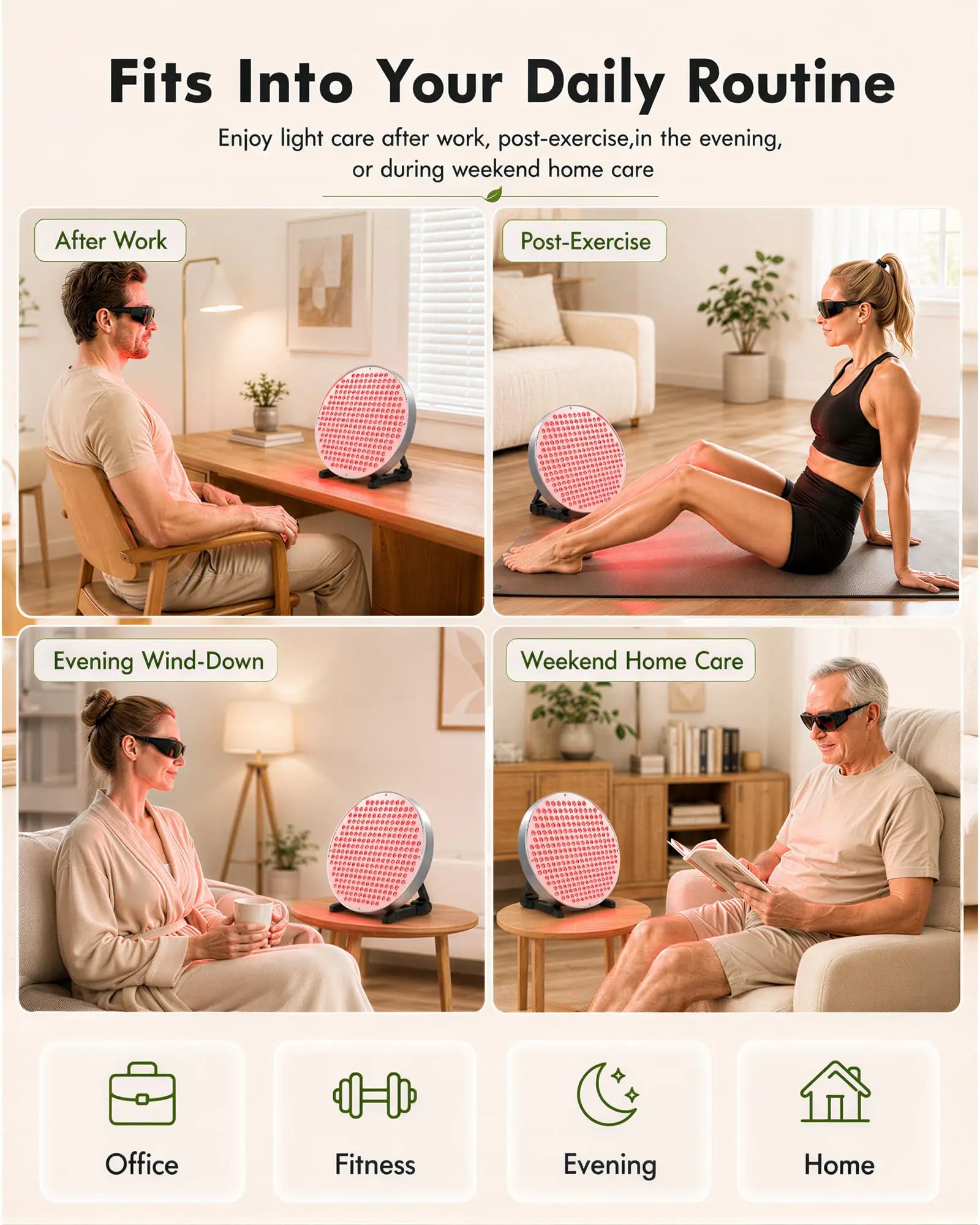 250 LED Red Light Therapy Panel 660nm 850nm Near Infrared Light 1:1 Dual Wavelength Full Body Lamp with Adjustable Stand Hands Free Home Wellness Skin Care Muscle Recovery Support for Back Neck Shoulder Legs Men Women Pets