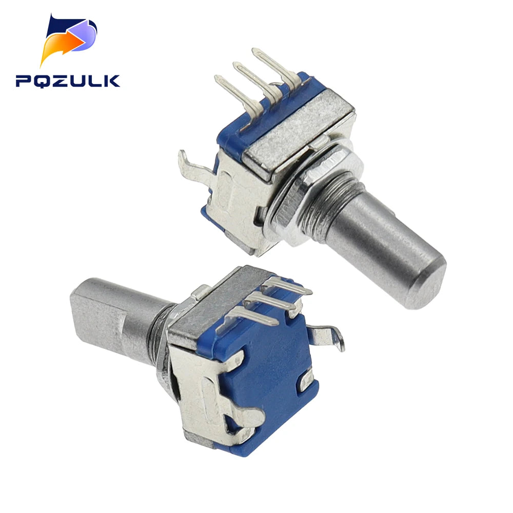 5PCS EC11 Audio Encoder 20 Position Rotary Encoder Code Switch 3Pin Plug-in Type 15mm Half Shaft