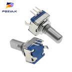 5PCS EC11 Audio Encoder 20 Position Rotary Encoder Code Switch 3Pin Plug-in Type 15mm Half Shaft