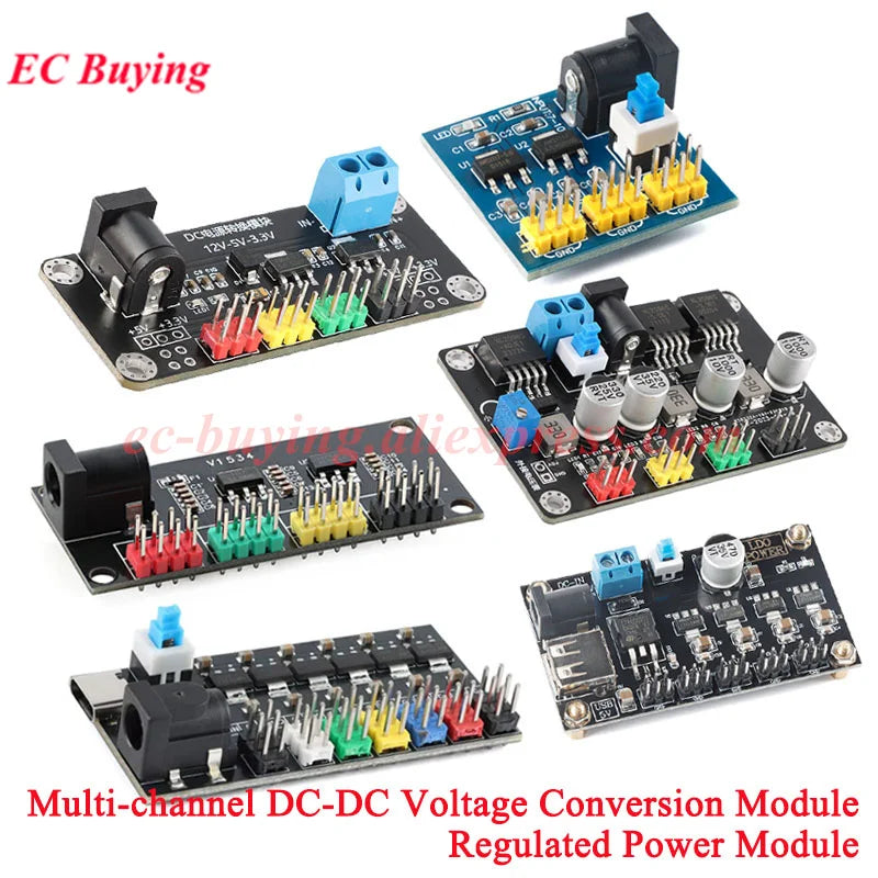 AMS1117 LM7805 Multi Channel Way Voltage Regulator Convertor Board Power Module Type-C AMS1117-1.2V/1.5V/1.8V/2.5V/3.3V/5.0V