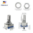 5PCS EC11 Audio Encoder 20 Position Rotary Encoder Code Switch 3Pin Plug-in Type 15mm Half Shaft