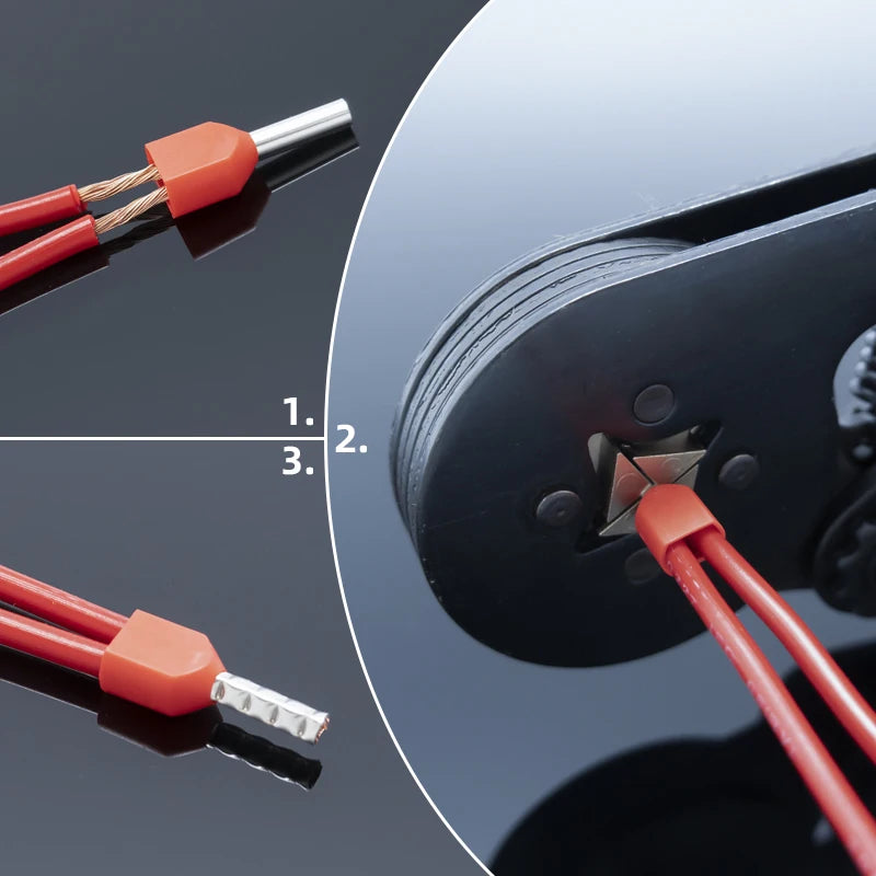 Insulated Twin Cord End Terminal Block Double Wire Ferrules Pure Copper Dual Pipe Cold Press Connector Use For 0.5-16mm2 Cable