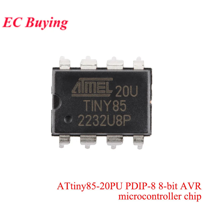 20Pcs/1pc ATTINY85 ATTINY85-20SU ATTINY SOIC-8 8KB 20MHz 8Bit Microcontroller SMD IC Chip ATTINY44A-SSUR ATTINY13A-SSU ATTINY10