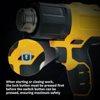 Cordless Heat Gun for Dewalt 20V Battery Hot Air Gun with LCD Digital Display for Shrink Wrapping & Tube Bending (No Battery)