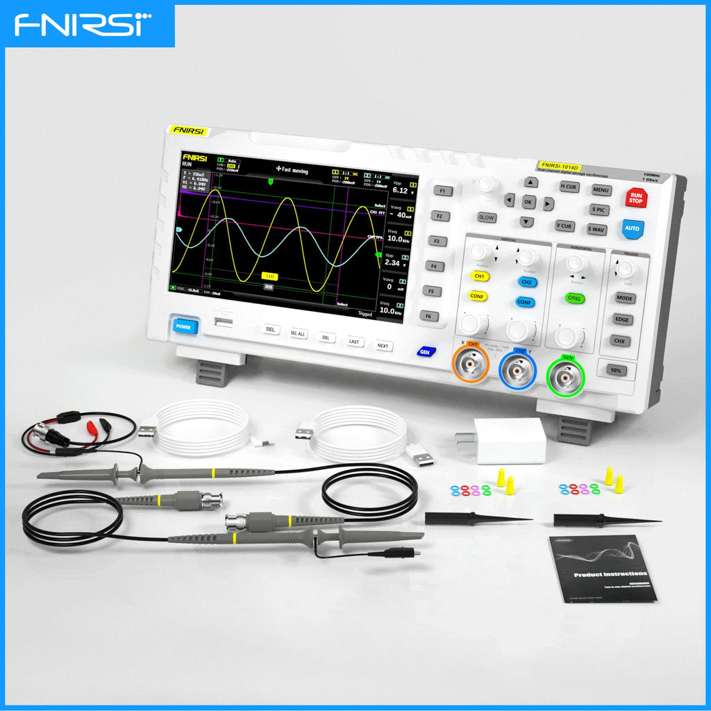 FNIRSI 1014D Digital Oscilloscope 2 In 1 Dual Channel Input Signal Generator 100MHz* 2 Analog Bandwidth 1GSa/s Sampling Rate