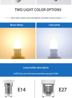 6Pcs  led Light bulb E14 E27 LED Lamp Indoor Warm Cold White Light 3W 6W 9W 12W 15W 220V LED Candle Bulb Home Decor Chandelier
