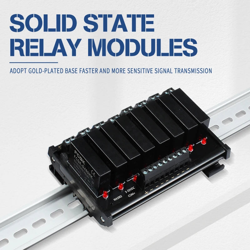 FCGK 1 2 4 6 8 Channel Solid State Relay Module PNP OR NPN Board 5V 12V 24V 32VDC PCB DC TO AC SSR Module