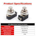 FILN SPST Momentary Soft Touch Push Button Stomp Foot Pedal Switch Electric Guitar Switch OFF-Momentary ON