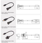 CAZN Waterproof IP67 IP68 Type C Female to Male PFC Flat Cable 3.1 Speed Bayonet-type Type-C 3.1 10GB