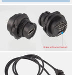 CAZN Waterproof IP67 IP68 Type C Female to Male PFC Flat Cable 3.1 Speed Bayonet-type Type-C 3.1 10GB