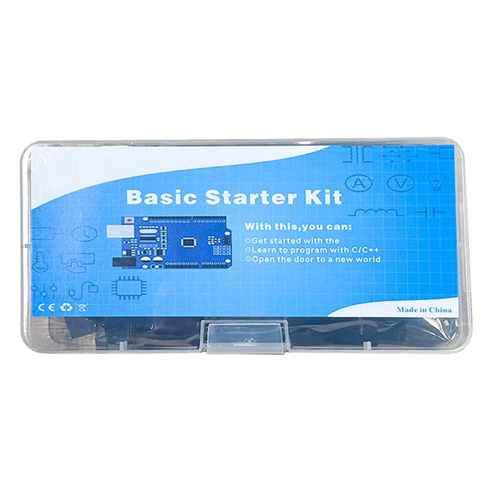 Electronic Basic Starter Kit for arduino Uno R3, Sound sensor, Water level, DHT11, LED,400hole Breadboard, Dupont, Atmelmage328P