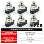 FILN SPST Momentary Soft Touch Push Button Stomp Foot Pedal Switch Electric Guitar Switch OFF-Momentary ON