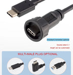 CAZN Waterproof IP67 IP68 Type C Female to Male PFC Flat Cable 3.1 Speed Bayonet-type Type-C 3.1 10GB