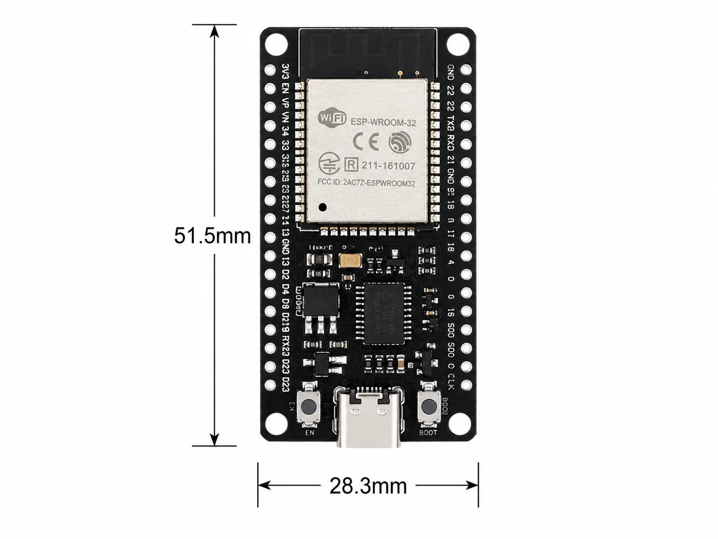 ESP32 Development Board Dual Core WiFi Bluetooth IoT Module ESP32-WROOM-32U 38 Pins CP2102 Type-C CH340 Micro USB NodeMCU