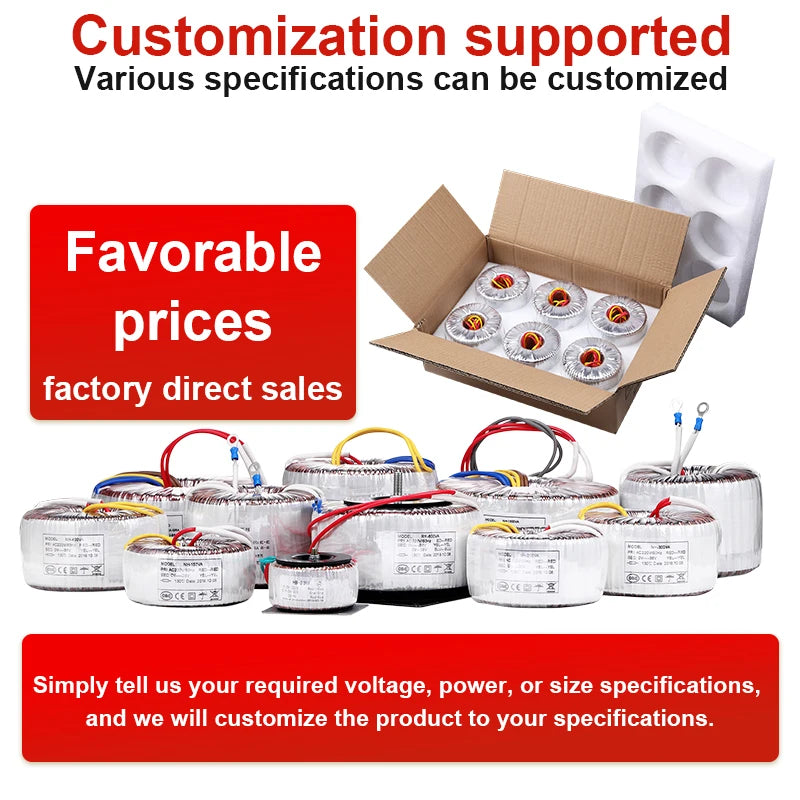 Toroidal Power Transformers, 10-10000W, Customizable According to Customer Requirements, Suitable for Audio Amplifiers.