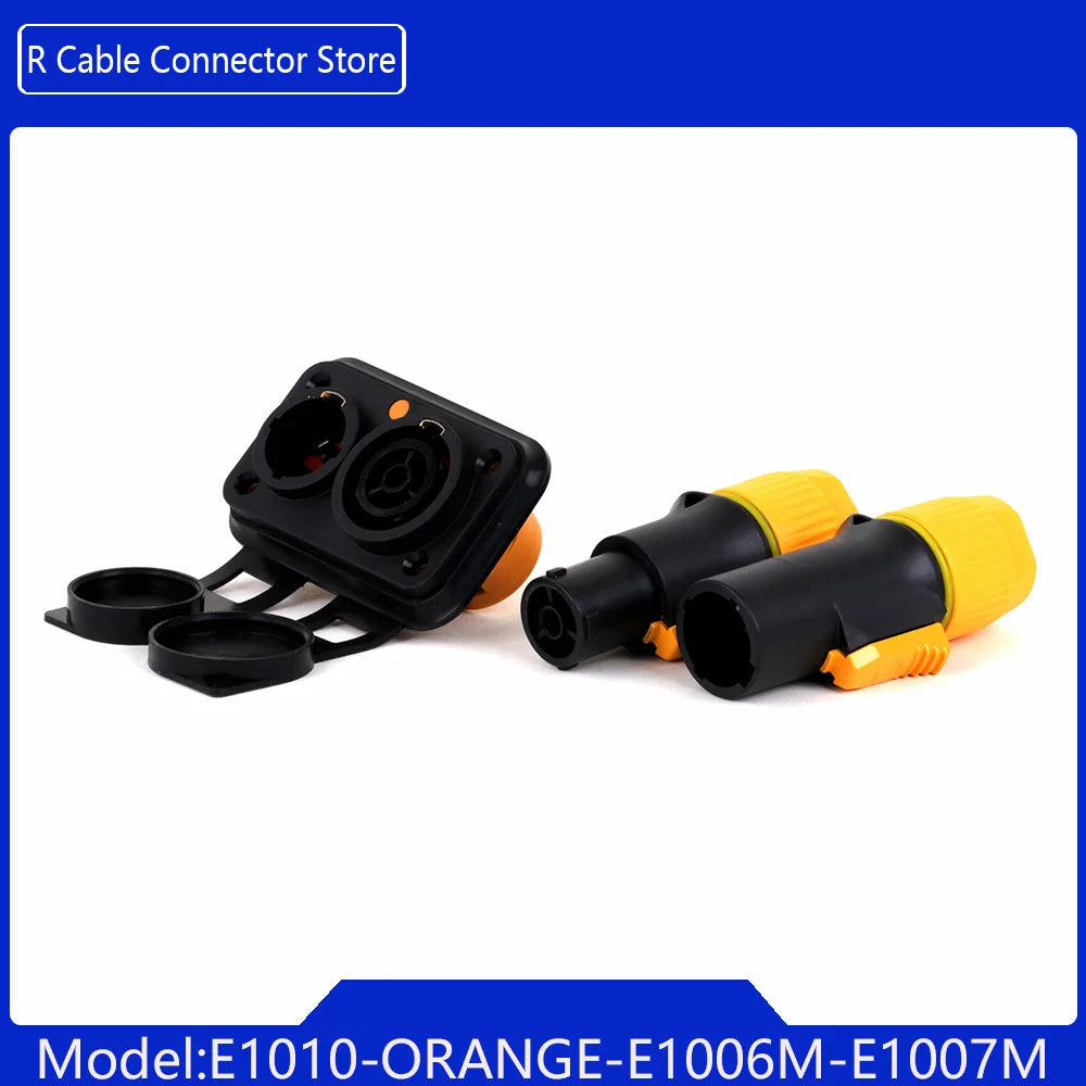 Waterproof True Locking 3Pin Powercon Male/Female Plug Connector In&Output NAC3FX-WP Coupler Panel Mount Chassis Socket Adapter