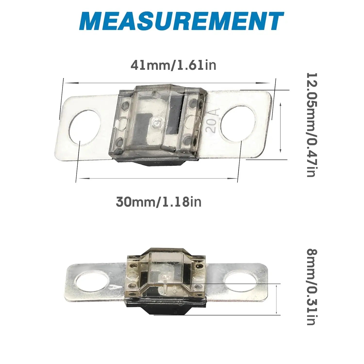 32V-125V Midi / Strip Inline Fuse Holder with Cover and 1Way Bolt-Down Studs Fuse Box Fuse 30A-200A