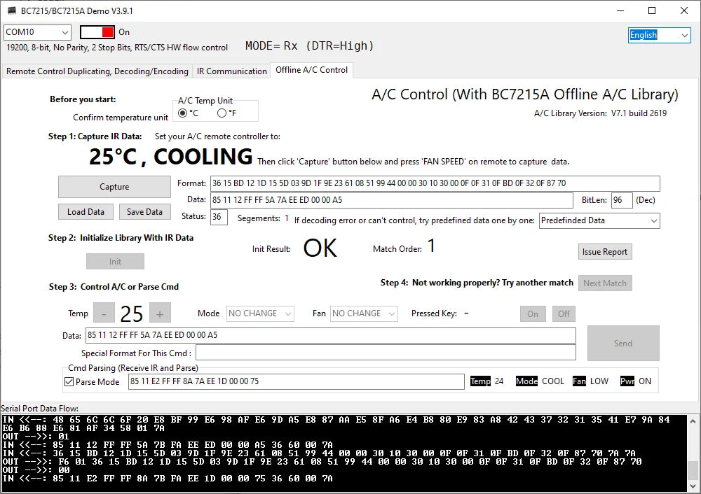 BC7215 / BC7215A Universal AC(Aircon) Control Board / IR Blaster / Decoder IR Tx/Rx Board, for ESP32, ESP8266, STM32