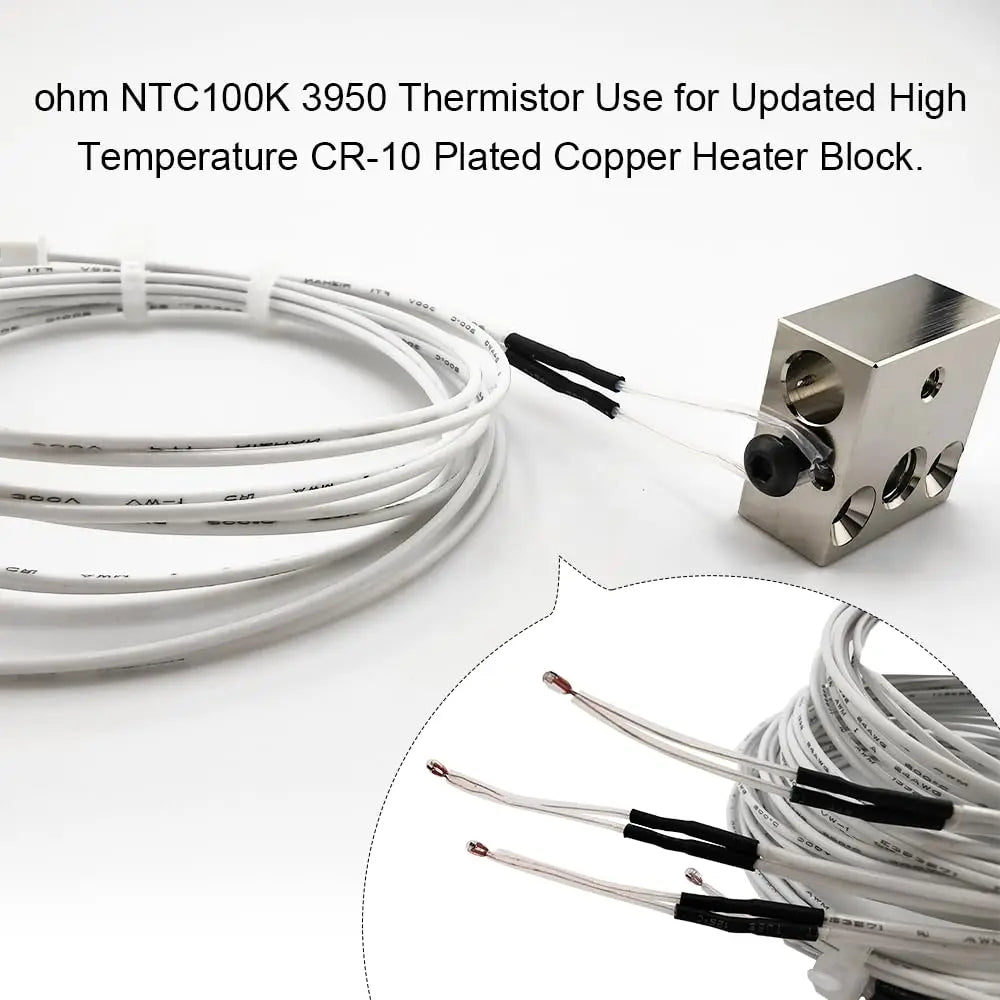 Thermistor NTC 3950 100K ohm Temperature Sensor Cable for Ender 3/Ender 3 Pro/Ender 3 Max Upgraded Heater Block 3D Printer Parts