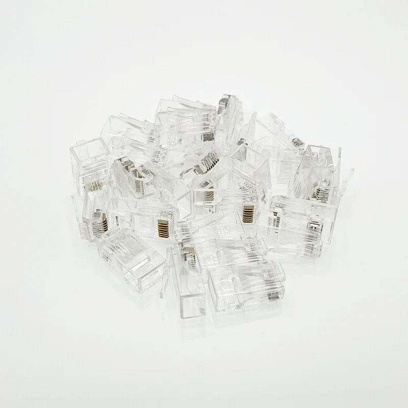 COMNEN  RJ45 Cat5/6/6A Pass Through Connectors Modular Plug , EZ to Crimp Modular Plug for Solid Or Stranded UTP Network Cable