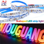 S Shaped LED Lights 5V/12V SMD5050 Addressable RGB Pixel WS2812B/WS2815 Character LED Strip Light for Light Boxes Signboards LED