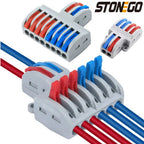 STONEGO Wire Fast Connector 2 In 4/6/8 Out Wire Splitter Terminal Compact Wiring Cable Connector