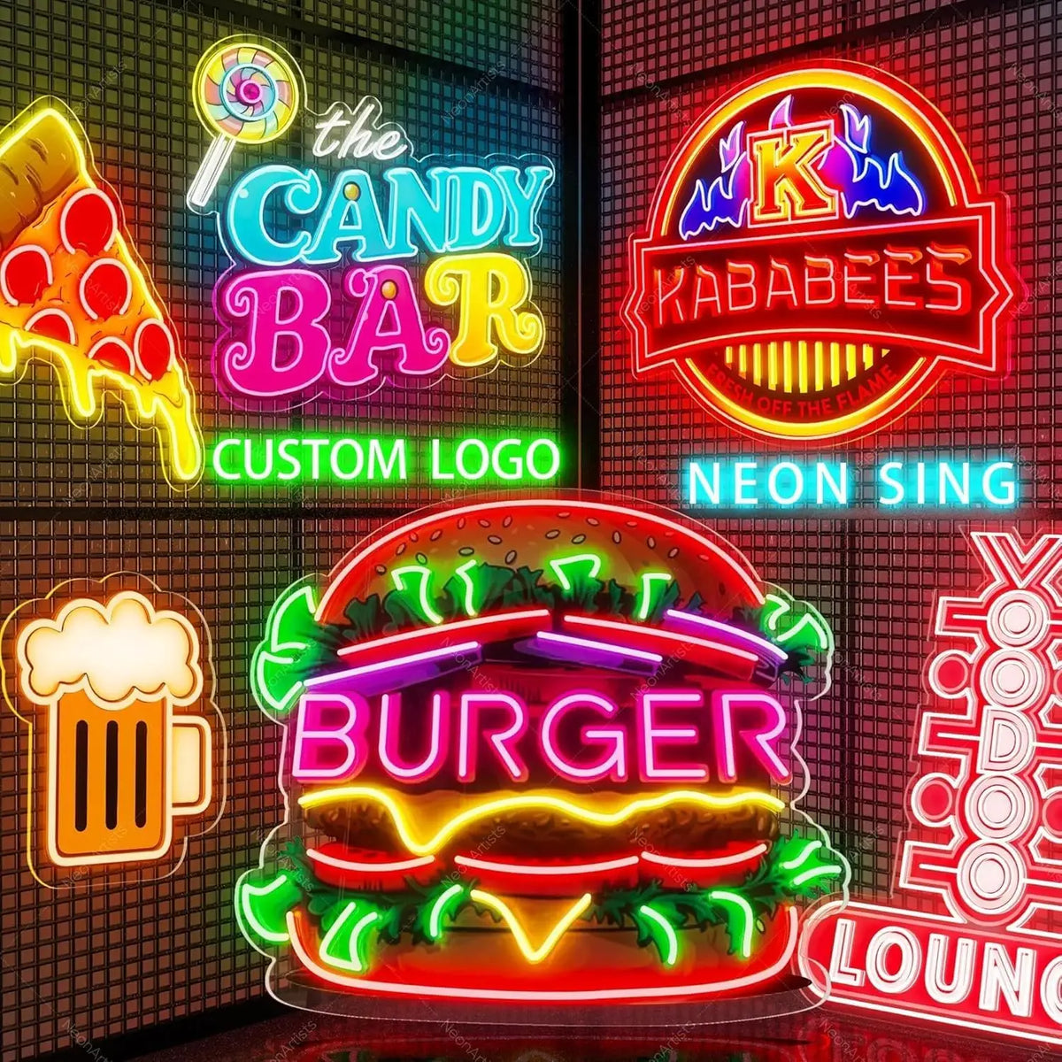 Wakklia Custom Logo Neon Sign, UV Printed Store Neon Sign Customizable Large, Custom LED Logo Sign, Images Print Customized for