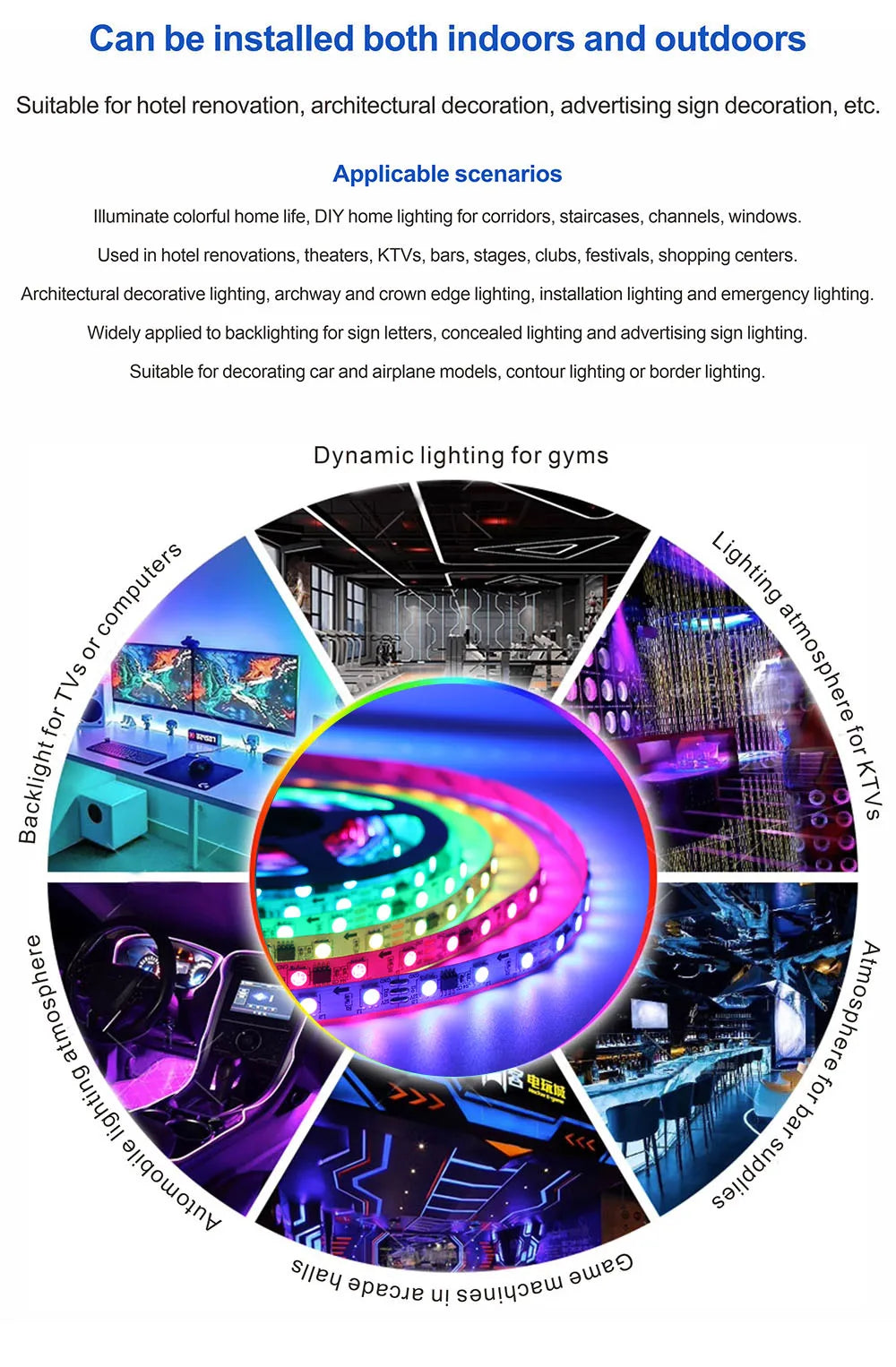 WS2811 LED Light Strip 30/48/60/84/96 LEDs/m DC12V White/Black PCB WS2811 LED Light Strip Addressable Digital Home Ambient Light