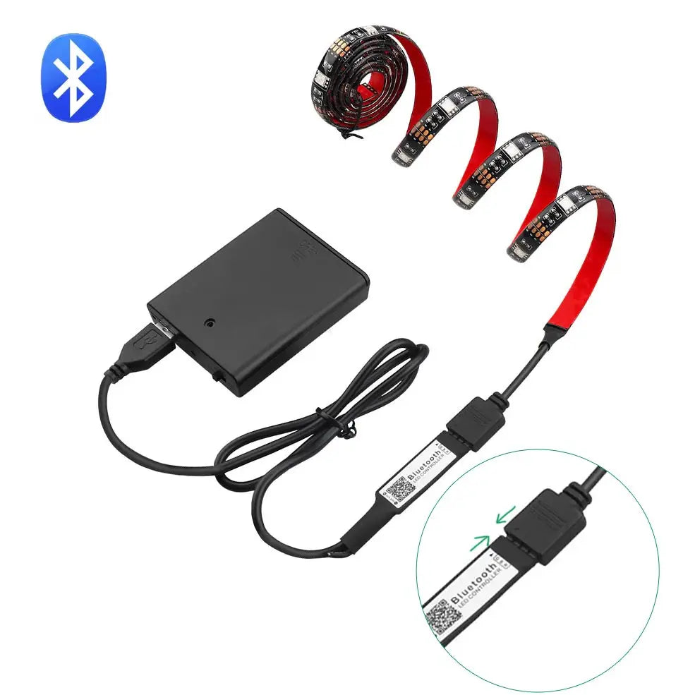USB Bluetooth RGB Led Strip Light Battery Powered Scooter Flexible Diode Tape Led Backlight For Bicycle Skateboard Bike Lighting