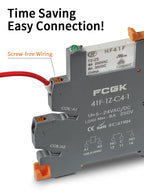 Din Rail Slim Relay Module 41F-1Z-C4-1 Integrated PCB Mount Power Relay With Relay Holder 12V 24V ACDC 220V Relay Socket 6.2mm