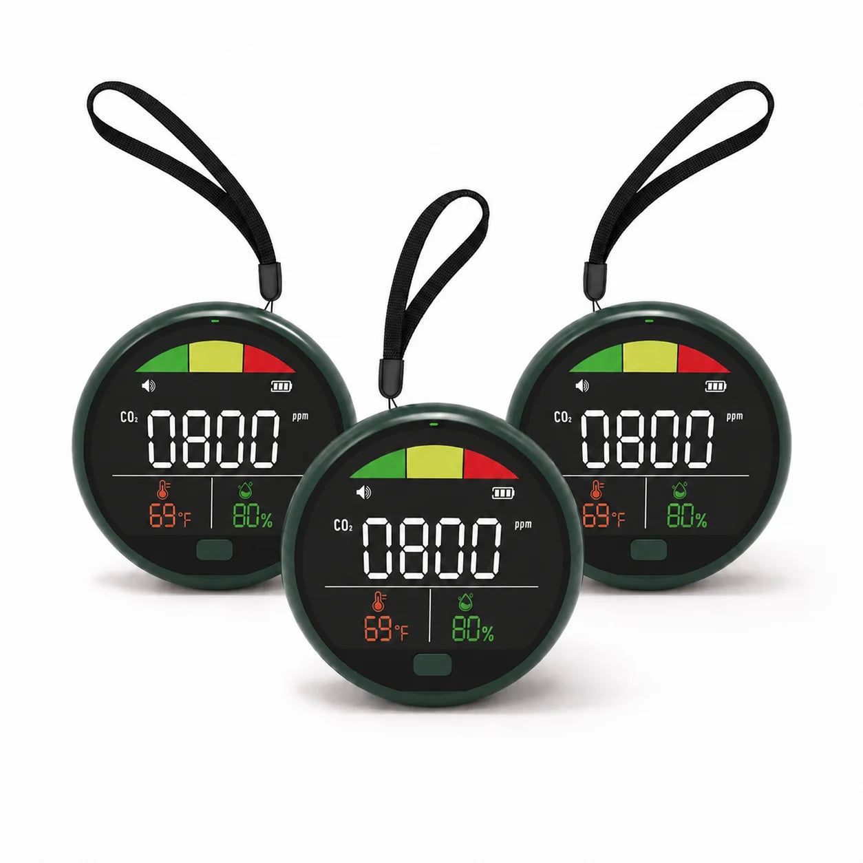 Fabisense PTH-21C Portable NDIR CO2 Detector with Temperature Humidity Carbon Dioxide Monitor for Home Office Car RV