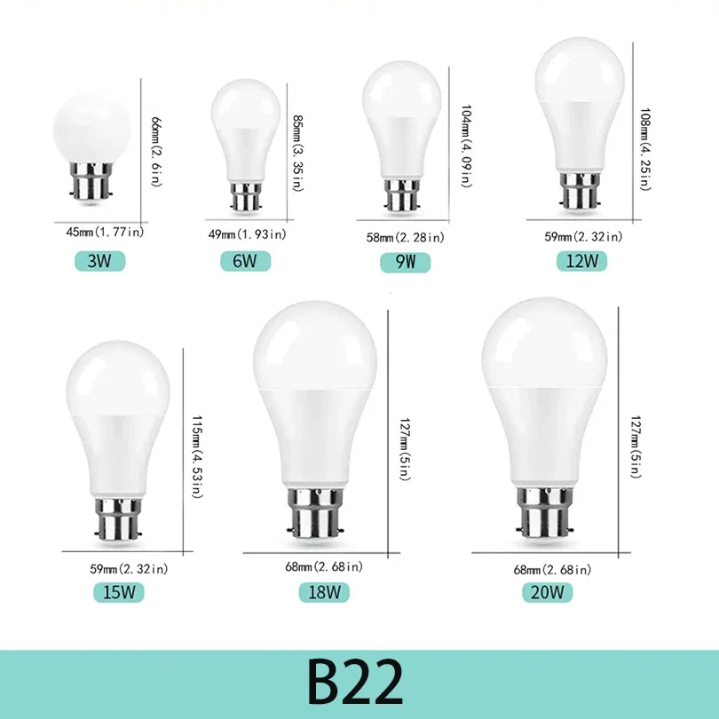 10pcs LED bulb E27 B22 E14 220V Led lamp SMD2835 bombilla 3W 6W 9W 12W 15W 18W 20W Led lights Saving for Indoor  bedroom home
