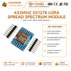 Ra-02 LoRa SX1278 Wireless RF Transceiver Module 433MHz | SPI Interface IPEX Base Wireless Breakout Board Smart Home IoT DIY