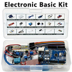 Electronic Basic Starter Kit for arduino Uno R3, Sound sensor, Water level, DHT11, LED,400hole Breadboard, Dupont, Atmelmage328P