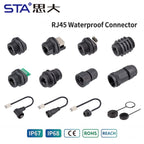 OEM/ODM RJ45 IP67/68 Waterproof Ethernet Aviation Round Connector Threaded Female PCB POE Network Cable socket