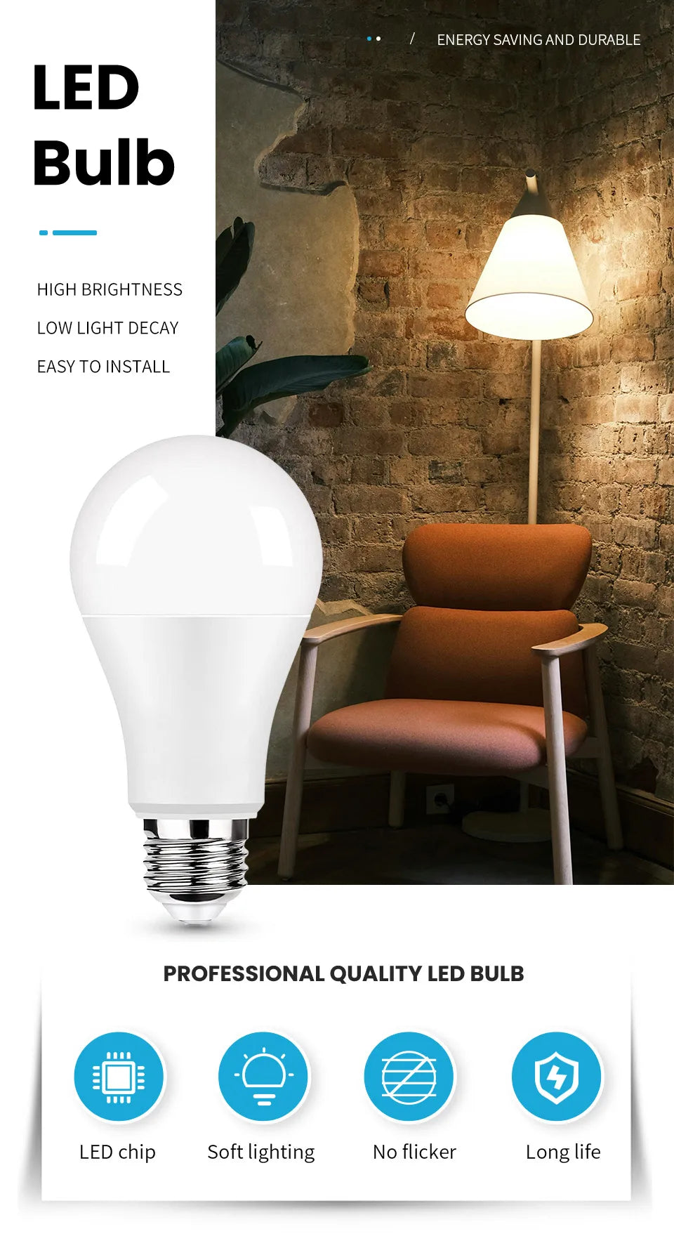 10pcs LED bulb E27 B22 E14 220V Led lamp SMD2835 bombilla 3W 6W 9W 12W 15W 18W 20W Led lights Saving for Indoor  bedroom home