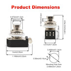 FILN SPST Momentary Soft Touch Push Button Stomp Foot Pedal Switch Electric Guitar Switch OFF-Momentary ON