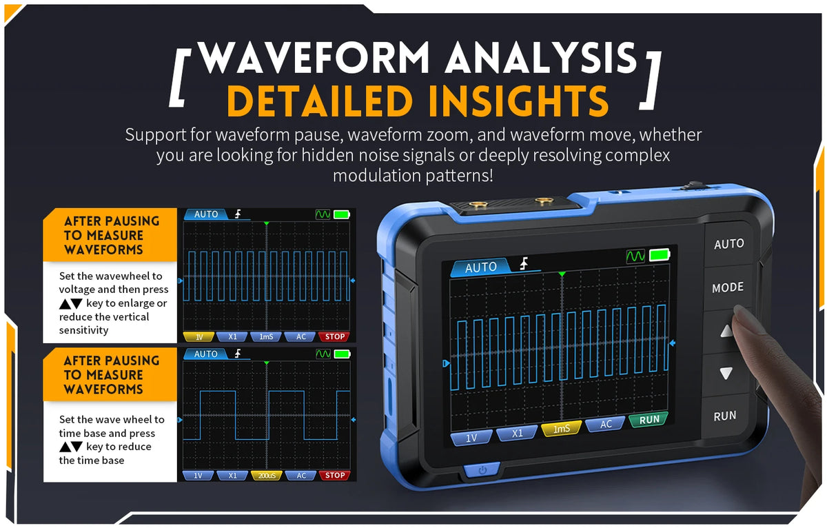 FNIRSI DSO-152 DSO-153 DSO510 Handheld Digital Oscilloscope 200KHz/1MHz/10MHz Bandwidth