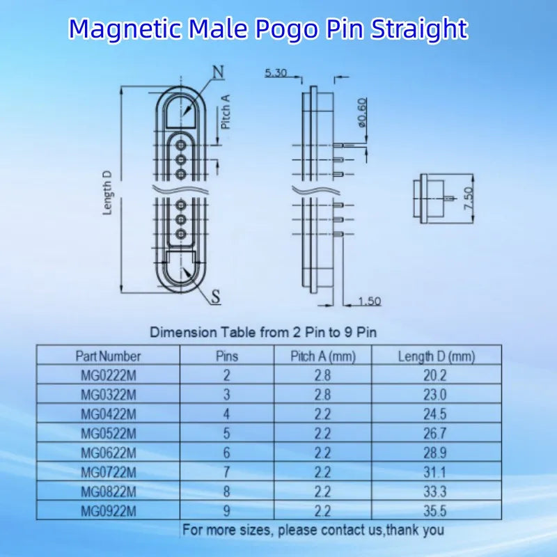 Waterproof Magnetic Pogo Pin 4 Position Cable Connector High Current 3A USB Type-C 2.2 MM THT Spring Loaded Strong Force 500G