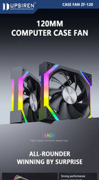 UPSIREN ZF-120 Computer Chassis Fan 12cm ARGB 4 Pin PWM Quiet Cooling Fan 12V Large Air Volume 45CFM/600-1500RPM