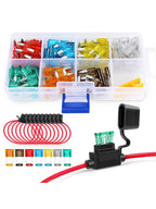 120PCS Mini/Standard  ATM/APM Blade Fuse 5A/7.5A/10A/15A/20A/25A/30A AMP Set with 10 Pack 14AWG ATC/ATO Inline Fuse Holder