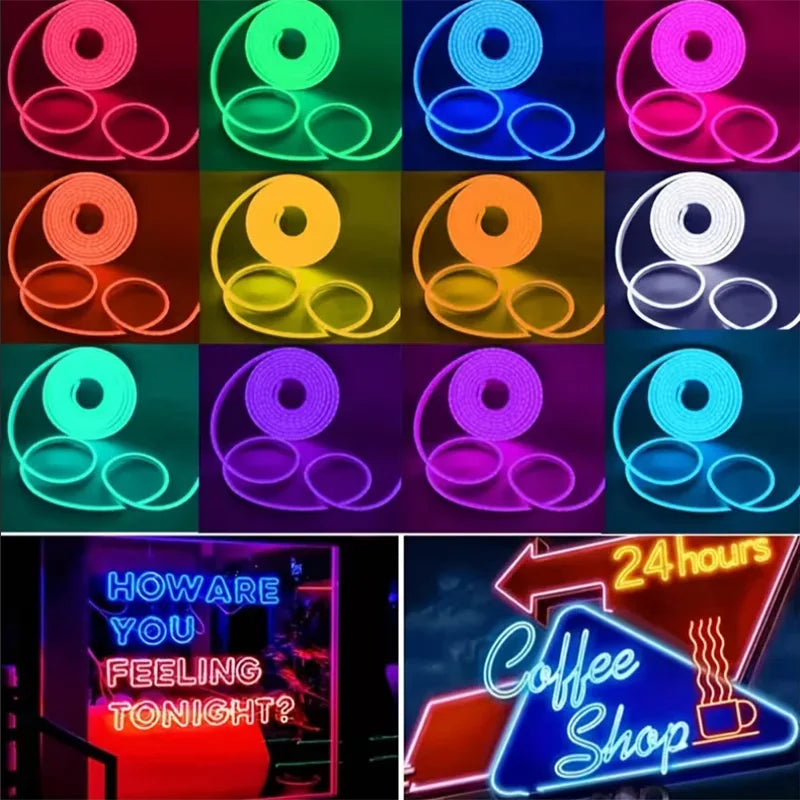 Smart RGB Neon Rope Light Waterproof LED Strip APP Remote Control Music Sync Tuya Alexa Google Home Decor Lamp