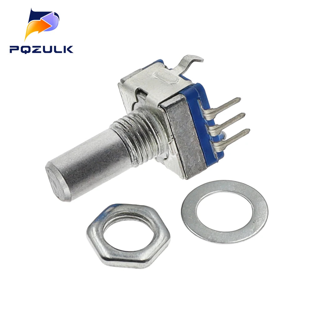 5PCS EC11 Audio Encoder 20 Position Rotary Encoder Code Switch 3Pin Plug-in Type 15mm Half Shaft