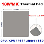 22W 100X50 /100x100 Thermal Pad Silicone Sheet 1mm 1.5mm 2mm 3mm Silicon Thermal Pads Gap Filler Cpu Gpu