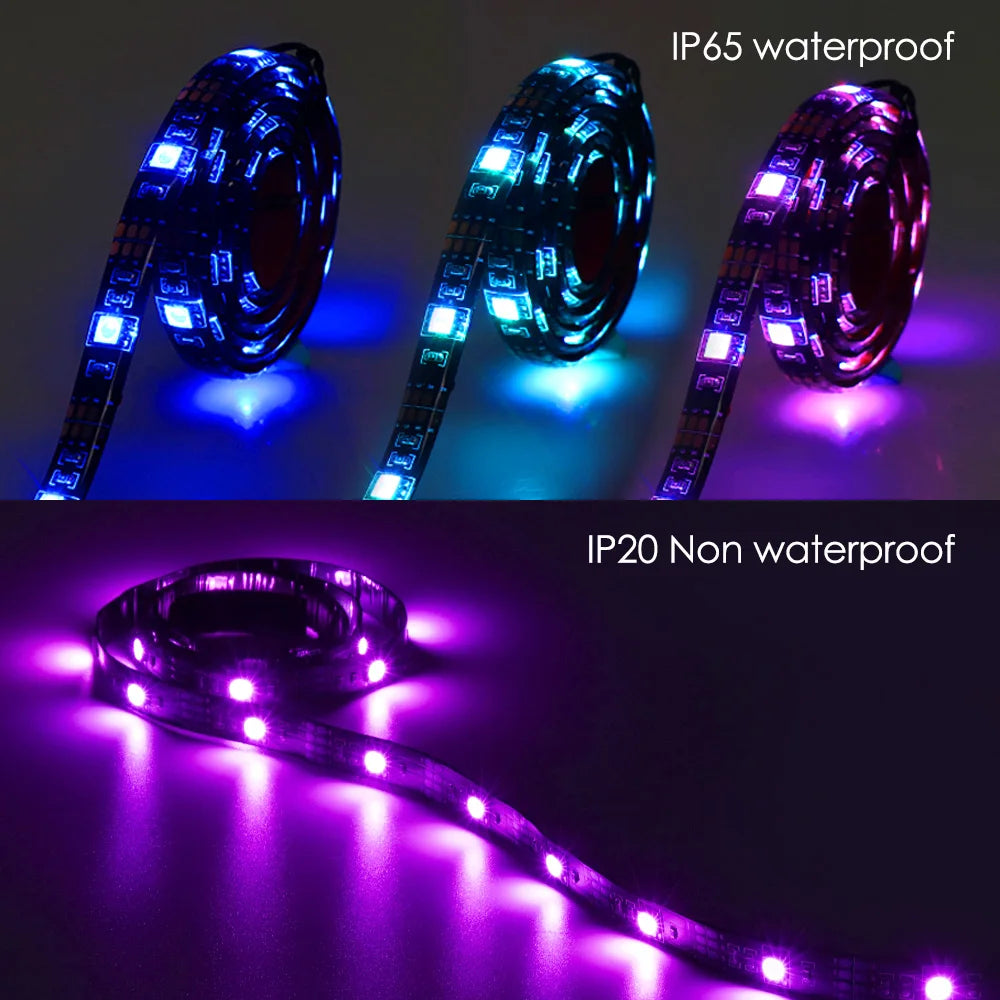 USB Bluetooth RGB Led Strip Light Battery Powered Scooter Flexible Diode Tape Led Backlight For Bicycle Skateboard Bike Lighting