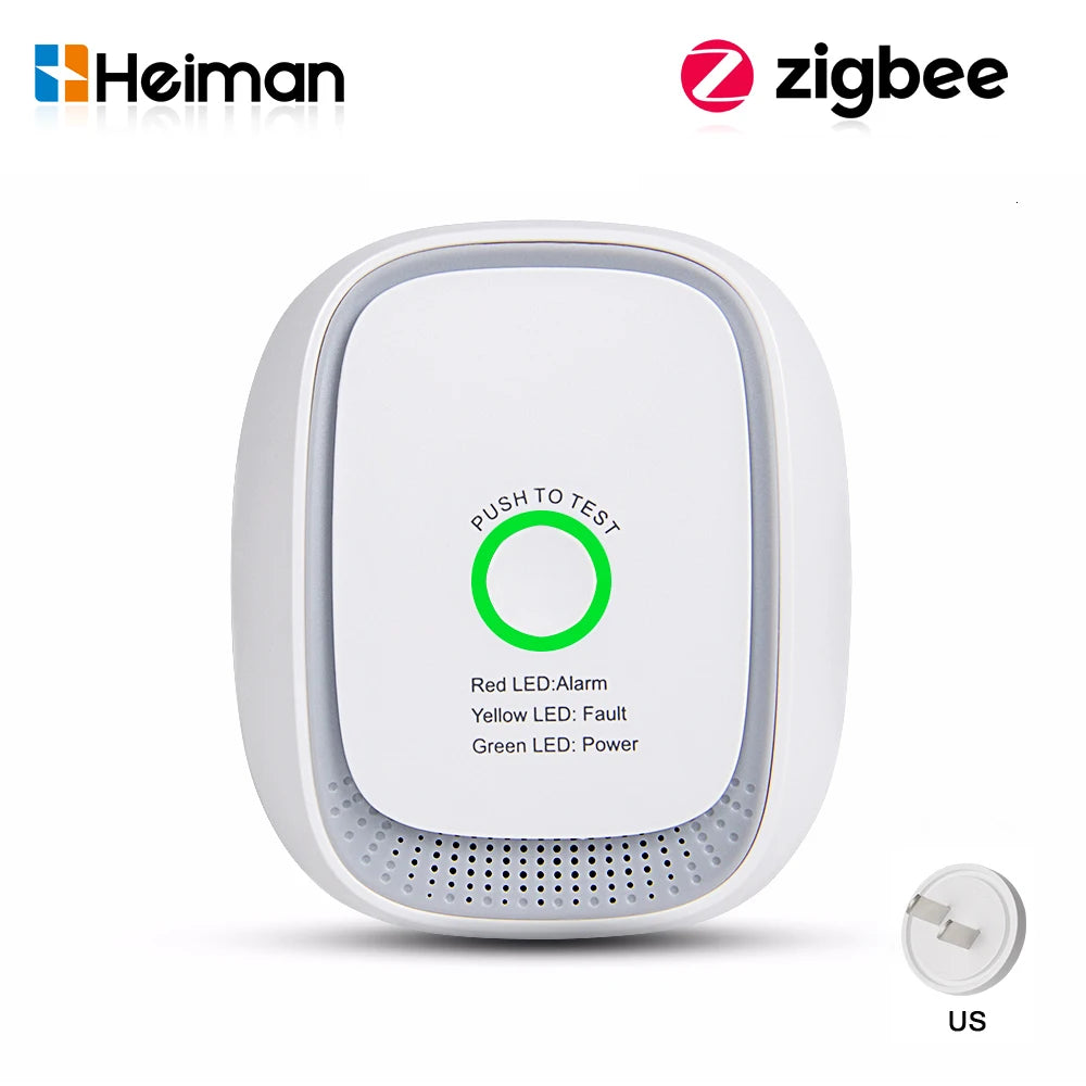 HEIMAN Standard Zigbee Combustible Gas Sensor – Natural Gas & LPG Leak Detector for Smart Home Security Alarm
