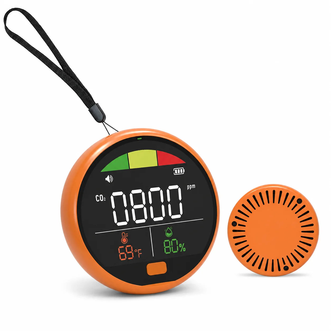 Fabisense PTH-21C Portable NDIR CO2 Detector with Temperature Humidity Carbon Dioxide Monitor for Home Office Car RV