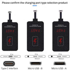 10W 5V Wireless Receiver Coil for IPhone5 6 7 Type C Universal Wireless Charging Adapter for Samsung Huawei Xiaomi