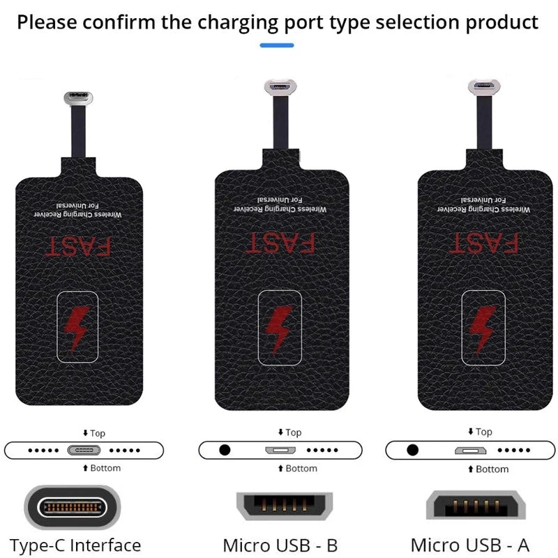 10W 5V Wireless Receiver Coil for IPhone5 6 7 Type C Universal Wireless Charging Adapter for Samsung Huawei Xiaomi