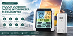 Wireless Indoor Outdoor Weather Station Digital Thermometer Hygrometer, 433MHz Remote Sensor, 328ft Range, Color LCD, Max/Min